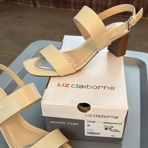 Liz Claiborne Cream Heeled Sandals